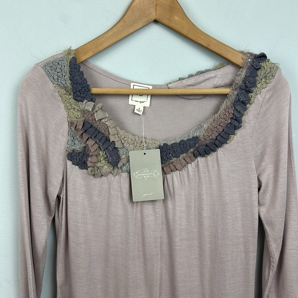 NWT Anthropologie 1.9 One September Ruffle Trim Top Sz S - Picture 3 of 8